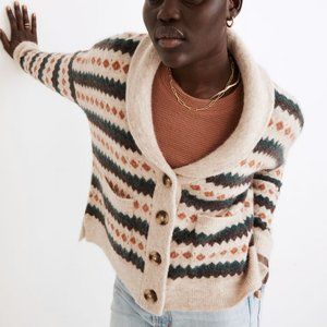 NWT Madewell Harland Fair Isle Cardigan Sweater in Sz X-Small